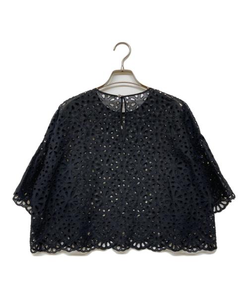 IENA（イエナ）IENA (イエナ) カットワークレース ベルブラウス ブラック サイズ:‐の古着・服飾アイテム