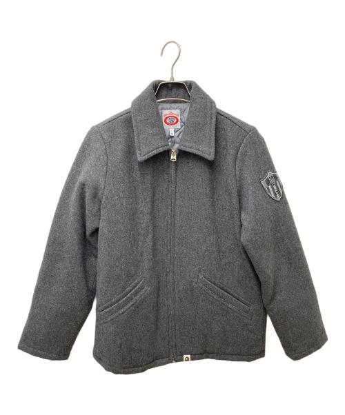 A BATHING APE（ア ベイシング エイプ）A BATHING APE (ア ベイシング エイプ) GORILLA WOOL JACKET 1860-141-003 グレー サイズ:Sの古着・服飾アイテム