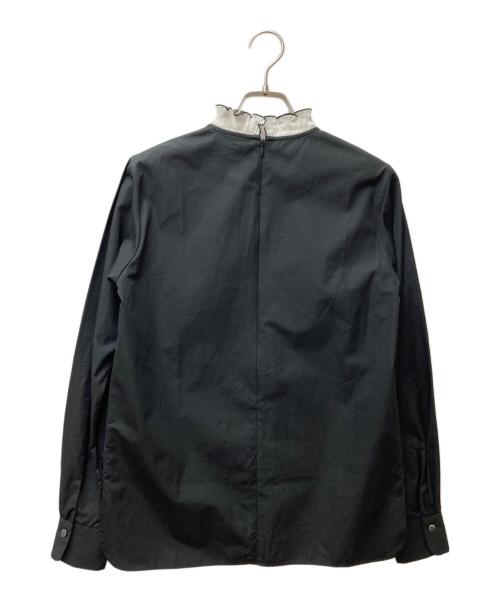 THIRD MAGAZINE（サードマガジン）THIRD MAGAZINE (サードマガジン) フリル長袖ブラウス ブラック サイズ:9の古着・服飾アイテム