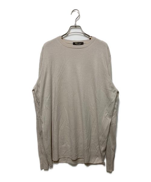 LORO PIANA（ロロピアーナ）LORO PIANA (ロロピアーナ) スーパーライトクルーネックニット ベージュ サイズ:54の古着・服飾アイテム