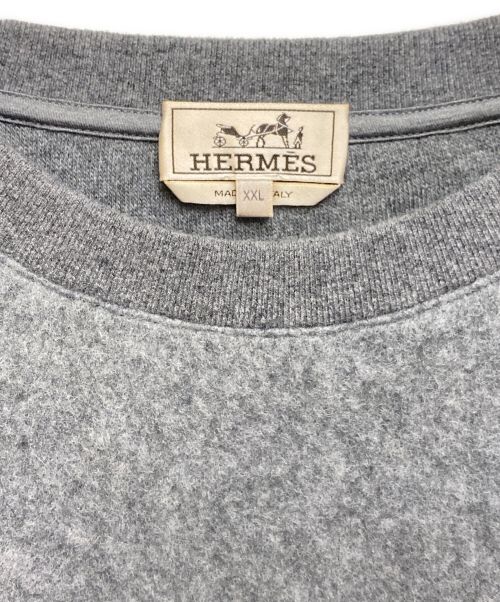 HERMES（エルメス）HERMES (エルメス) Crewneck sweater with pocket detail グレー サイズ:XXLの古着・服飾アイテム