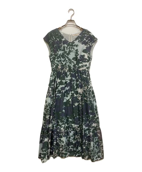 ne quittez pas（ヌキテパ）ne quittez pas (ヌキテパ) シャドーボタニカルプリントワンピース ライトブルー サイズ:FREEの古着・服飾アイテム