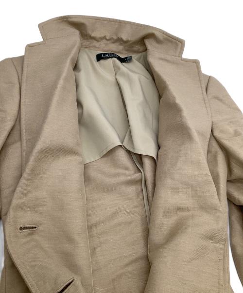LAUREN RALPH LAUREN（ローレンラルフローレン）LAUREN RALPH LAUREN (ローレンラルフローレン) リネンブレンドジャケット ベージュ サイズ:2の古着・服飾アイテム