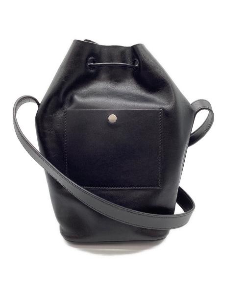 JIL SANDER（ジルサンダー）JIL SANDER (ジルサンダー) レザーショルダーバッグ ブラックの古着・服飾アイテム