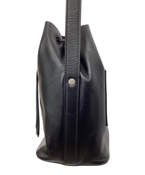 JIL SANDER（ジルサンダー）JIL SANDER (ジルサンダー) レザーショルダーバッグ ブラックの古着・服飾アイテム