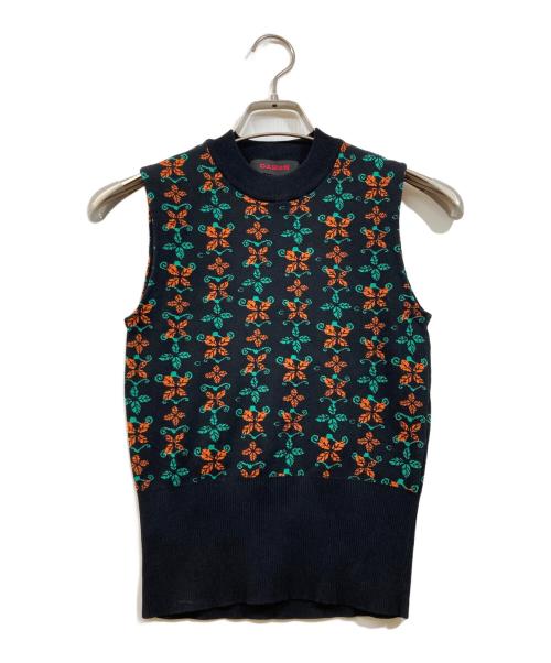 CABAN（キャバン）CABaN (キャバン) リーフジャカードノースリーブプルオーバー ブラック サイズ:Fの古着・服飾アイテム