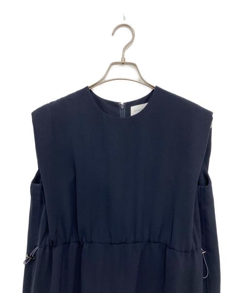 UNITED ARROWS（ユナイテッドアローズ）UNITED ARROWS (ユナイテッドアローズ) COMFYドロストフレンチスリーブワンピース ネイビー サイズ:38の古着・服飾アイテム