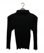 PLEATS PLEASEプリーツプリーズ）の古着「ボトルネックプリーツカットソー」｜ブラック