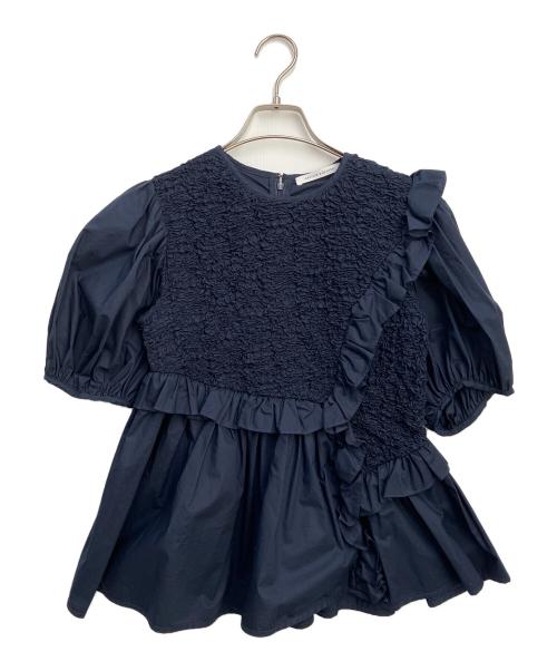 CECILIE BAHNSEN（セシリーバンセン）CECILIE BAHNSEN (セシリーバンセン) フリルブラウス ネイビー サイズ:6の古着・服飾アイテム