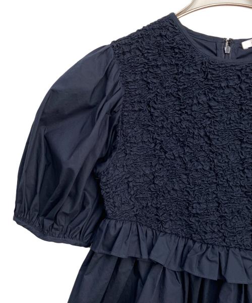 CECILIE BAHNSEN（セシリーバンセン）CECILIE BAHNSEN (セシリーバンセン) フリルブラウス ネイビー サイズ:6の古着・服飾アイテム