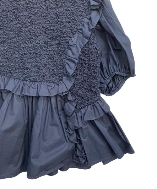 CECILIE BAHNSEN（セシリーバンセン）CECILIE BAHNSEN (セシリーバンセン) フリルブラウス ネイビー サイズ:6の古着・服飾アイテム