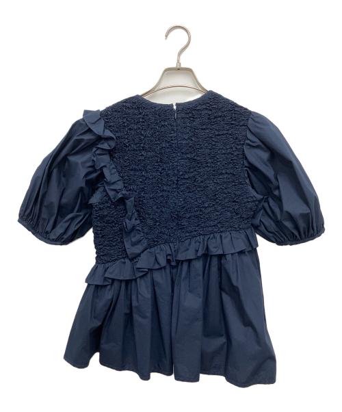 CECILIE BAHNSEN（セシリーバンセン）CECILIE BAHNSEN (セシリーバンセン) フリルブラウス ネイビー サイズ:6の古着・服飾アイテム