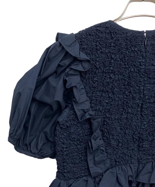 CECILIE BAHNSEN（セシリーバンセン）CECILIE BAHNSEN (セシリーバンセン) フリルブラウス ネイビー サイズ:6の古着・服飾アイテム