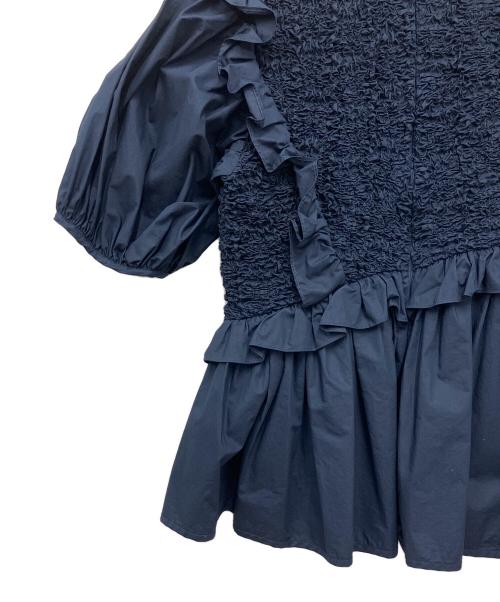 CECILIE BAHNSEN（セシリーバンセン）CECILIE BAHNSEN (セシリーバンセン) フリルブラウス ネイビー サイズ:6の古着・服飾アイテム
