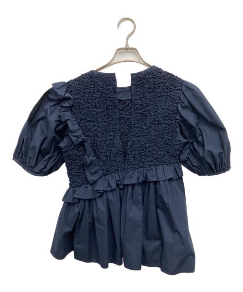 CECILIE BAHNSEN（セシリーバンセン）CECILIE BAHNSEN (セシリーバンセン) フリルブラウス ネイビー サイズ:6の古着・服飾アイテム