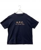 A.P.C.アーペーセー）の古着「ロゴ刺繍Tシャツ」｜ネイビー