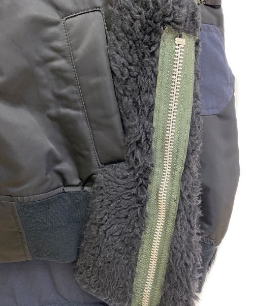sacai（サカイ）sacai (サカイ) Nylon Twill x Faux Shearling Blouson ブラック サイズ:1の古着・服飾アイテム