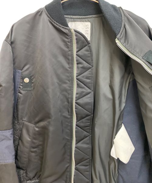 sacai（サカイ）sacai (サカイ) Nylon Twill x Faux Shearling Blouson ブラック サイズ:1の古着・服飾アイテム