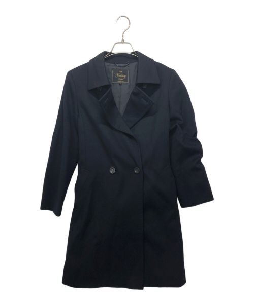 23区（ニジュウサンク）23区 (ニジュウサンク) ウールベルテッドコート ブラック サイズ:34の古着・服飾アイテム