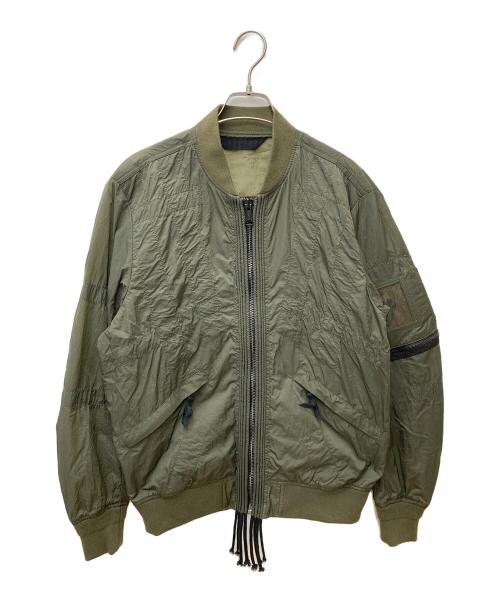 DIESEL（ディーゼル）DIESEL (ディーゼル) ナイロンフライトジャケット A02274-J-OLIVE-0EBBC オリーブ サイズ:Sの古着・服飾アイテム