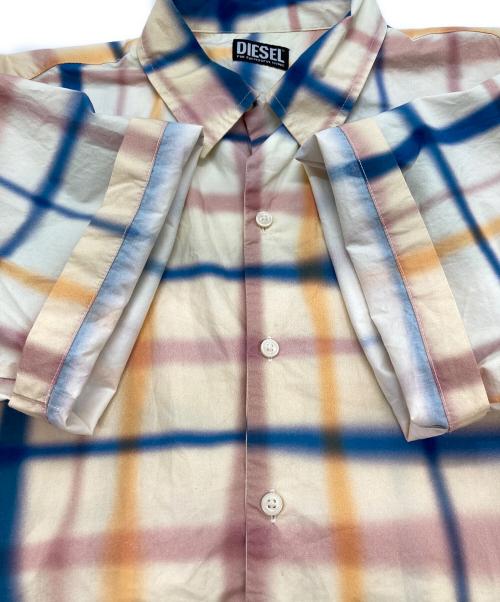 DIESEL（ディーゼル）DIESEL (ディーゼル) チェックシャツ アイボリー×ブルー サイズ:50の古着・服飾アイテム