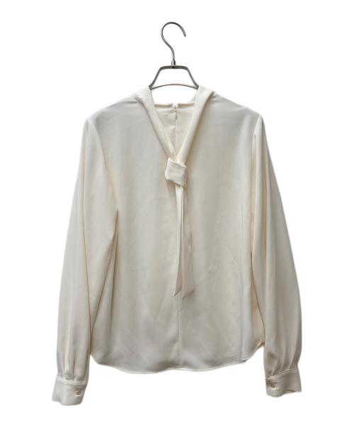 SOEJU（ソージュ）SOEJU (ソージュ) サテンバックリボンロングスリーブブラウス オフホワイト サイズ:Mの古着・服飾アイテム