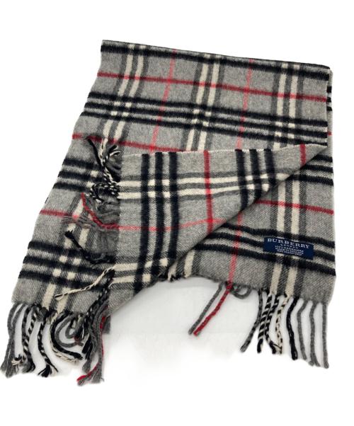 BURBERRY LONDON（バーバリーロンドン）BURBERRY LONDON (バーバリーロンドン) カシミヤマフラー グレーの古着・服飾アイテム