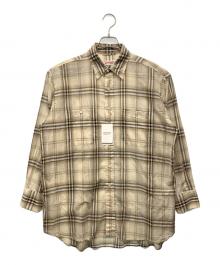 Spick and Span（スピック＆スパン）の古着「コットンボイルチェックルーズシャツ」｜ベージュ