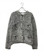 Whim Gazetteウィムガゼット）の古着「ニットツイードボタンジャケット　WGZ1032207A0012」｜グレー