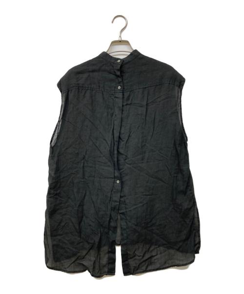 Whim Gazette（ウィムガゼット）Whim Gazette (ウィムガゼット) ラミーフレンチシャツ ブラック サイズ:Fの古着・服飾アイテム