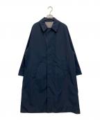 TOMORROW LANDトゥモローランド）の古着「ポリエステルツイル リバーシブルステンカラーコート」｜ネイビー