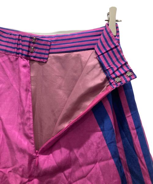 Diagram（ダイアグラム）Diagram (ダイアグラム) ラインプリントロングスカート ネイビー×パープル サイズ:36の古着・服飾アイテム