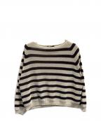 Nobleノーブル）の古着「ペーパーヤーン裏天竺プルオーバー」｜ベージュ×ブラック