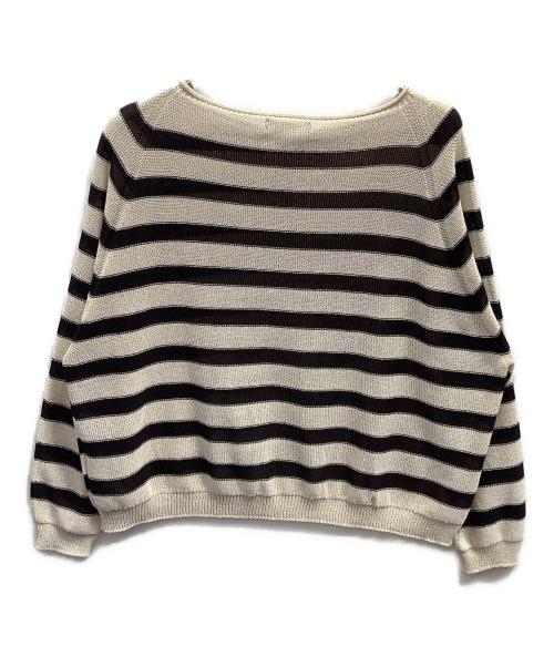 Noble（ノーブル）Noble (ノーブル) ペーパーヤーン裏天竺プルオーバー ベージュ×ブラック サイズ:フリーの古着・服飾アイテム