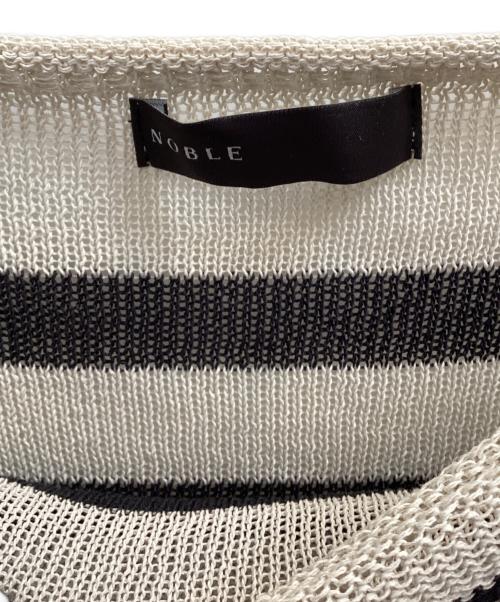 Noble（ノーブル）Noble (ノーブル) ペーパーヤーン裏天竺プルオーバー ベージュ×ブラック サイズ:フリーの古着・服飾アイテム