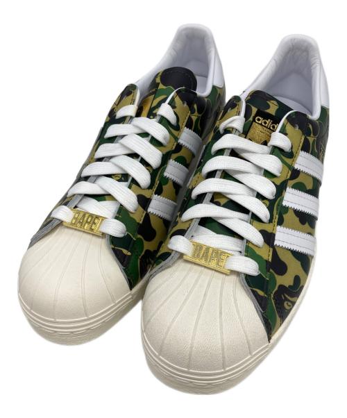 A BATHING APE（ア ベイシング エイプ）A BATHING APE (ア ベイシング エイプ) adidas (アディダス) スニーカー オリーブ サイズ:27㎝の古着・服飾アイテム