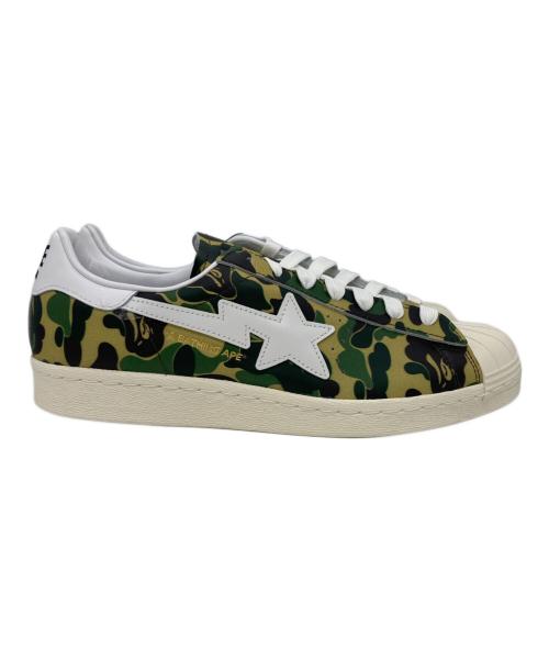 A BATHING APE（ア ベイシング エイプ）A BATHING APE (ア ベイシング エイプ) adidas (アディダス) スニーカー オリーブ サイズ:27㎝の古着・服飾アイテム