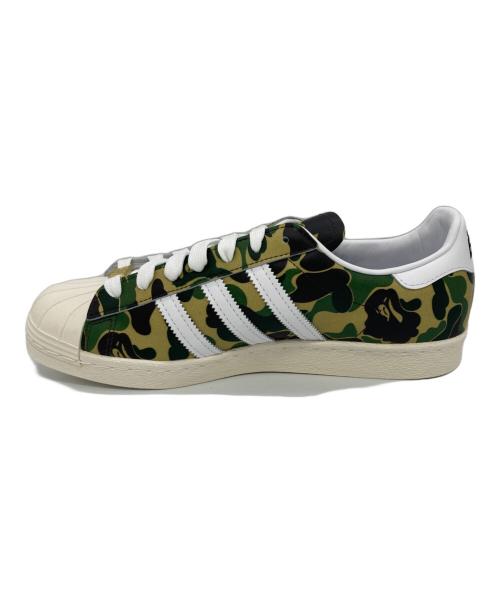 A BATHING APE（ア ベイシング エイプ）A BATHING APE (ア ベイシング エイプ) adidas (アディダス) スニーカー オリーブ サイズ:27㎝の古着・服飾アイテム