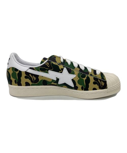 A BATHING APE（ア ベイシング エイプ）A BATHING APE (ア ベイシング エイプ) adidas (アディダス) スニーカー オリーブ サイズ:27㎝の古着・服飾アイテム