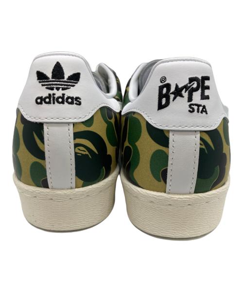 A BATHING APE（ア ベイシング エイプ）A BATHING APE (ア ベイシング エイプ) adidas (アディダス) スニーカー オリーブ サイズ:27㎝の古着・服飾アイテム