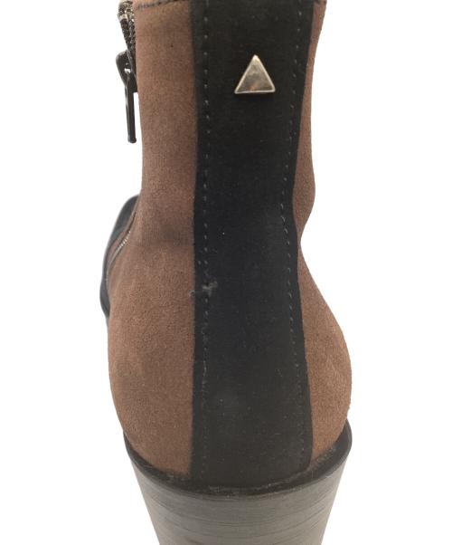 Simon Fournier（シモン フォーニエール）Simon Fournier (シモン フォーニエール) スエードヒールブーツ ブラック×ブラウン サイズ:8の古着・服飾アイテム