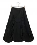 ENFOLDエンフォルド）の古着「スローバースカート」｜ブラック
