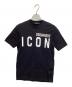 DSQUARED2（ディースクエアード）の古着「ICON アイコン×ロゴプリントtシャツ」｜ブラック