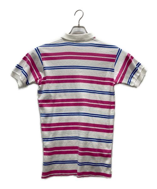 POLO RALPH LAUREN（ポロ・ラルフローレン）POLO RALPH LAUREN (ポロ・ラルフローレン) USA製ポロシャツ ホワイト×ピンク サイズ:不明の古着・服飾アイテム