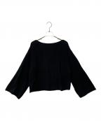 Plageプラージュ）の古着「テープヤーン ヨコアミボートネックニット」｜ブラック