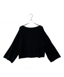 Plage（プラージュ）の古着「テープヤーン ヨコアミボートネックニット」｜ブラック