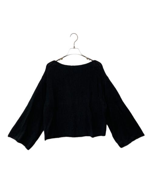 Plage（プラージュ）Plage (プラージュ) テープヤーン ヨコアミボートネックニット ブラック サイズ:Fの古着・服飾アイテム