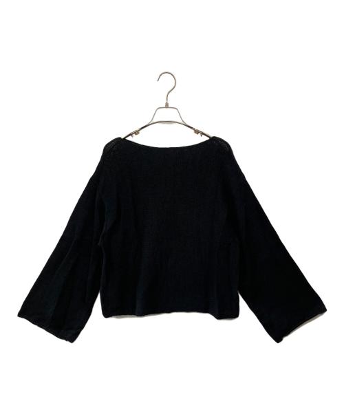 Plage（プラージュ）Plage (プラージュ) テープヤーン ヨコアミボートネックニット ブラック サイズ:Fの古着・服飾アイテム