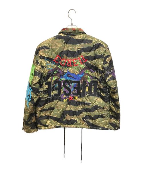 DIESEL（ディーゼル）DIESEL (ディーゼル) カモフラキルティングコーチジャケット グリーン サイズ:XSの古着・服飾アイテム