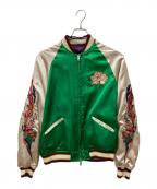 VANQUISHヴァンキッシュ）の古着「花鳥風月スカジャン」｜グリーン